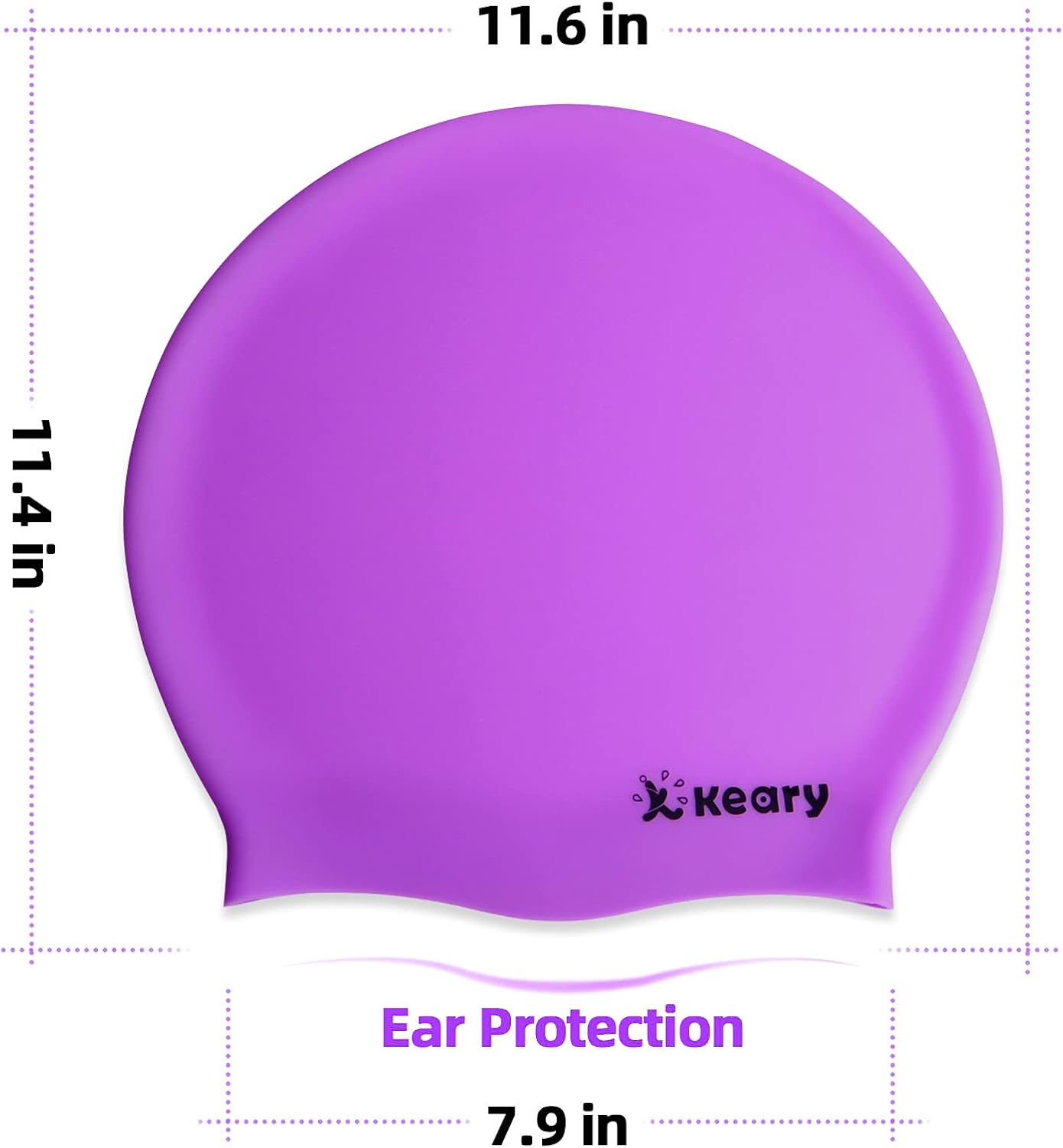 Keary Extra Large Swim Cap for Braids and Dreadlocks Extensions Weaves Long Hair, Waterproof Silicone Cover Ear Bath Pool Shower Swimming Cap for Adult Youth to Keep Hair Dry, Easy to Put On and Off