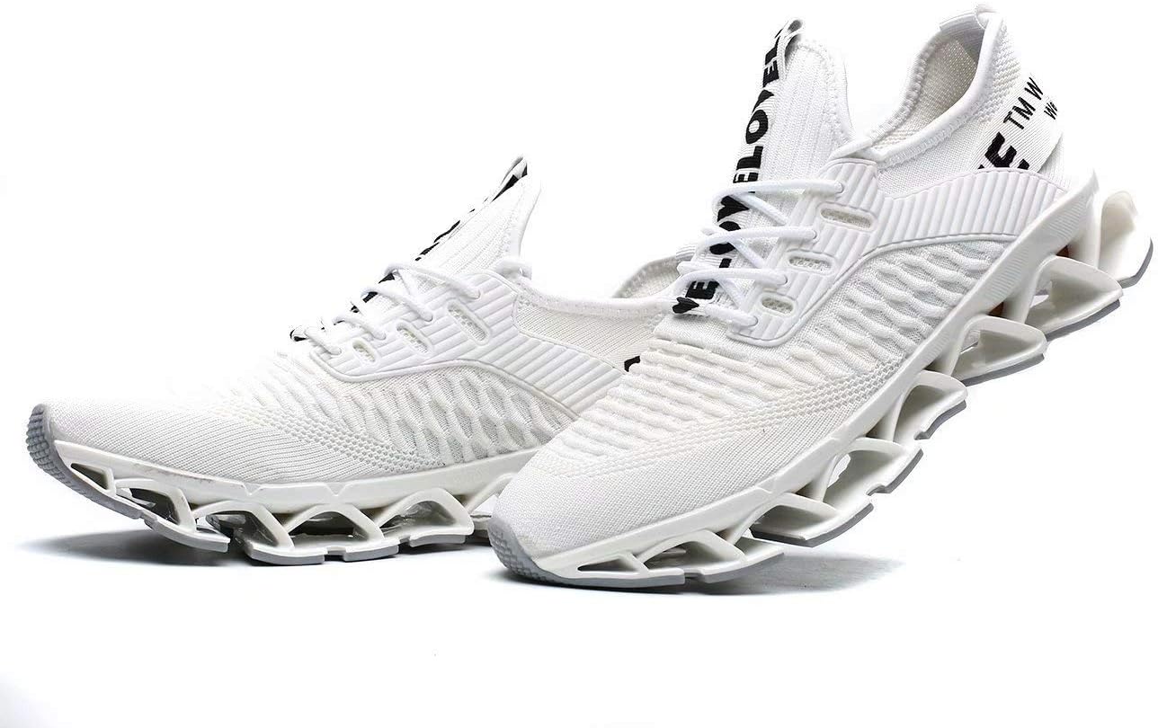 Vooncosir Men's Fashion Sneakers Breathable Mesh Running Shoes Blade Non Slip Soft Sole Casual Athletic Walking Shoes