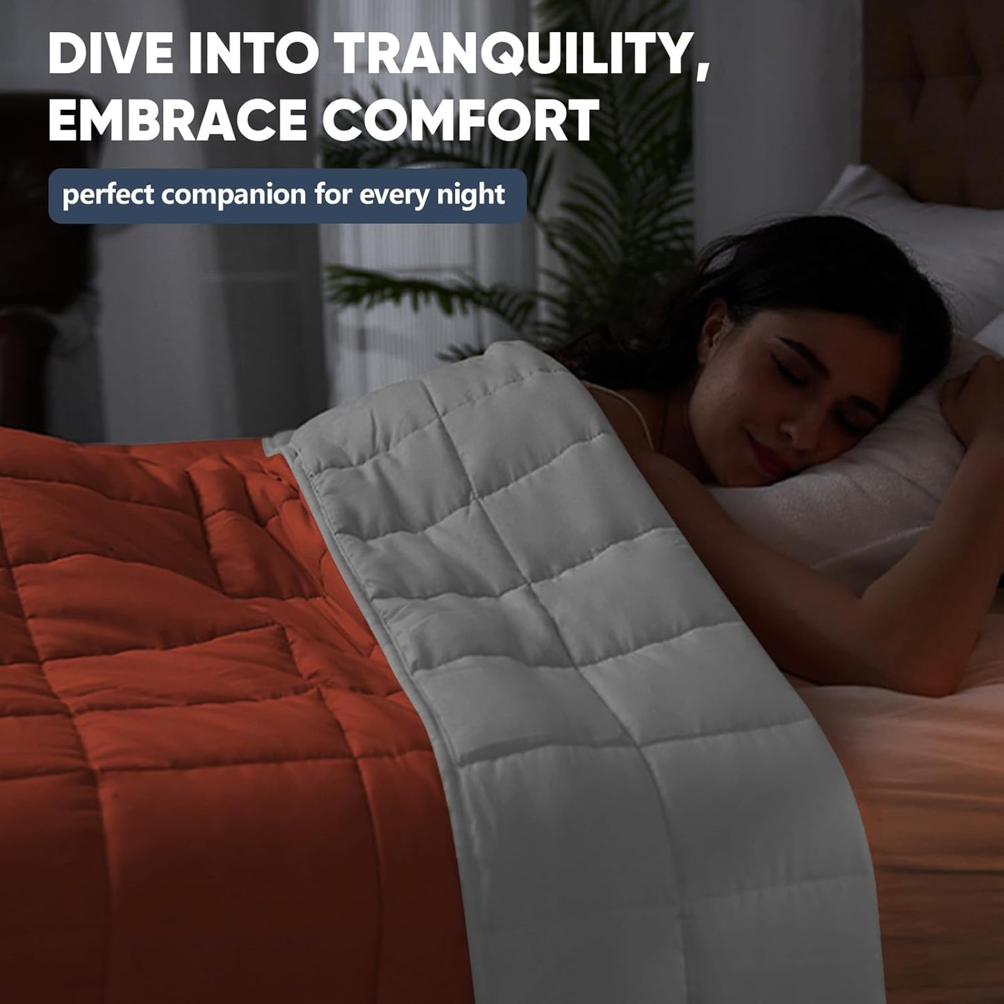 King Size Weighted Blanket for Adults (30 lbs, 80” x 87”, Orang) Cooling Heavy Blanket for Sleeping Perfect for 290-310 lbs, Breathable Blanket for Adults & Couple All Season, Machine Washable