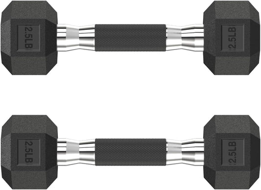 Hex Dumbbell Set 2.5-400 lb, Rubber Encased Exercise & Fitness Dumbbells, Weights Dumbbells Set of 2, Hand Weight for Strength Training