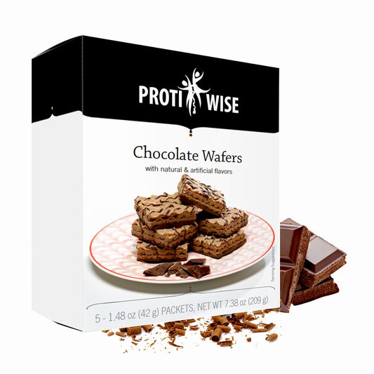 ProtiWise High Protein Wafers | Chocolate | 15g Protein Per Serving, Low Carb, Low Sugar, High Fiber Snack | Gluten-Free, Keto-Friendly for Hunger Control | 5/Box