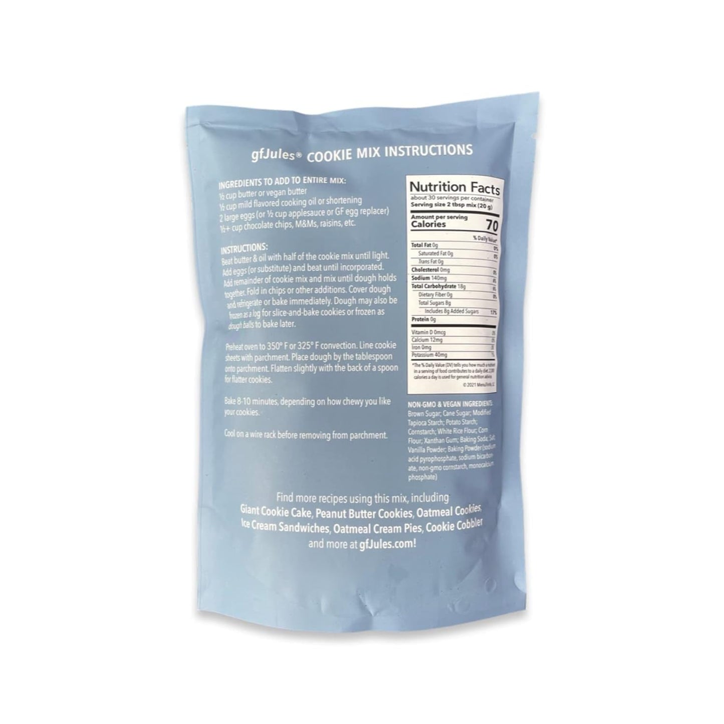 gfJules Certified Gluten Free Cookie Baking Mix | Tollhouse Style | Bars or Cookies | No Grit, Non-GMO, Vegan | Certified Top 9 Allergen-Free & Kosher | Makes 40-50 Cookies | 22 Ounces, Pack of 12