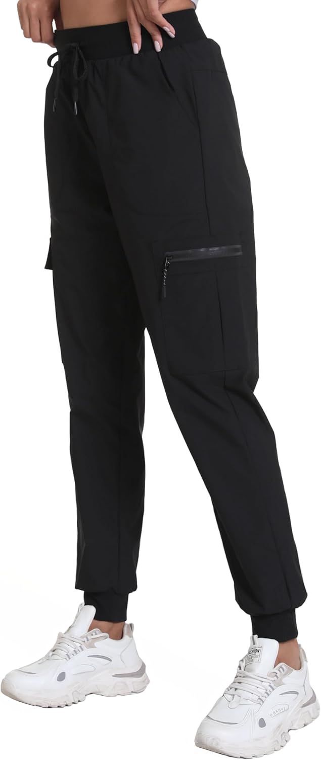Women's Lightweight Cargo Pants with Pockets Stretchy Quick Dry Hiking Pants for Travel Casual Outdoor