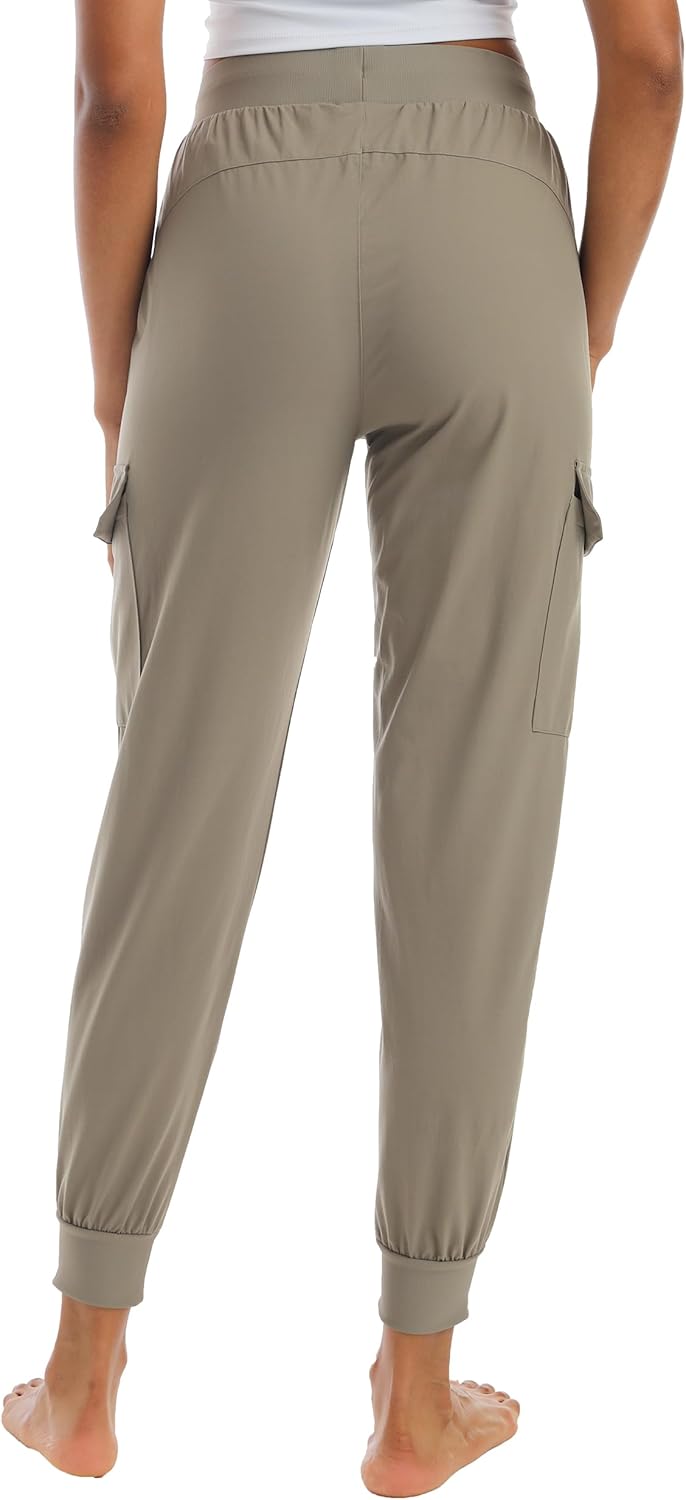 Kcutteyg Womens Water Resistant Hiking Pants with Pockets Quick Dry Soft Athletic Workout Joggers Pants for Camping Travel