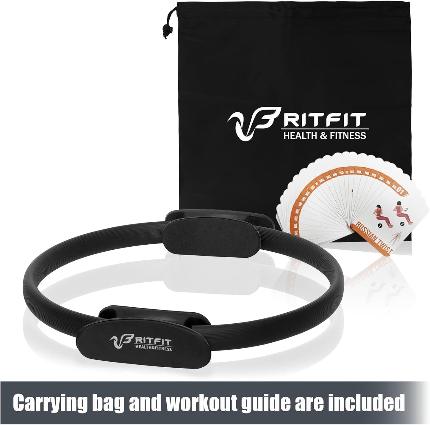 RitFit Pilates Ring Circle - 14 Inch Magic Fitness Circle for Toning Inner & Outer Thighs, Bonus Workout Guide Included