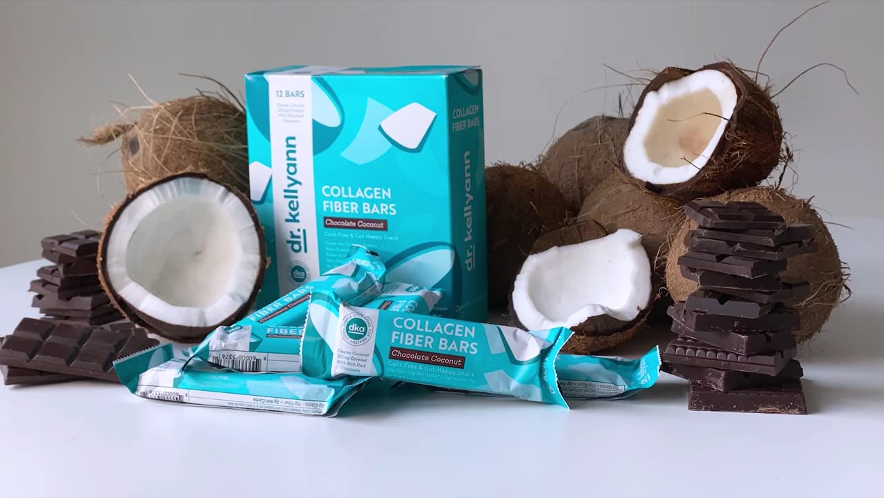 Dr. Kellyann Keto Collagen Fiber Bar (12 Bars) – High Fiber, Low Carb, Gluten-Free, Keto & Paleo-Friendly, 1 Box