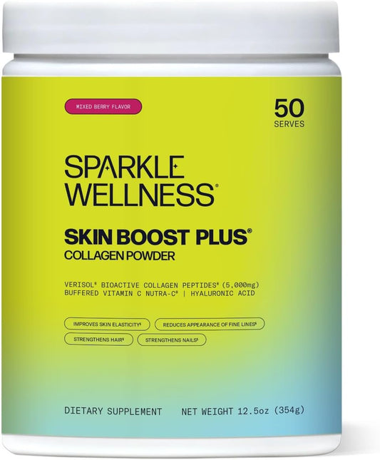 Skin Boost Plus (Mixed Berry) [50-Serves] | Collagen Powder Supplement with VERISOL Bioactive Hydrolyzed Collagen Peptides, Vitamin C & Hyaluronic Acid to Improve Skin Elasticity