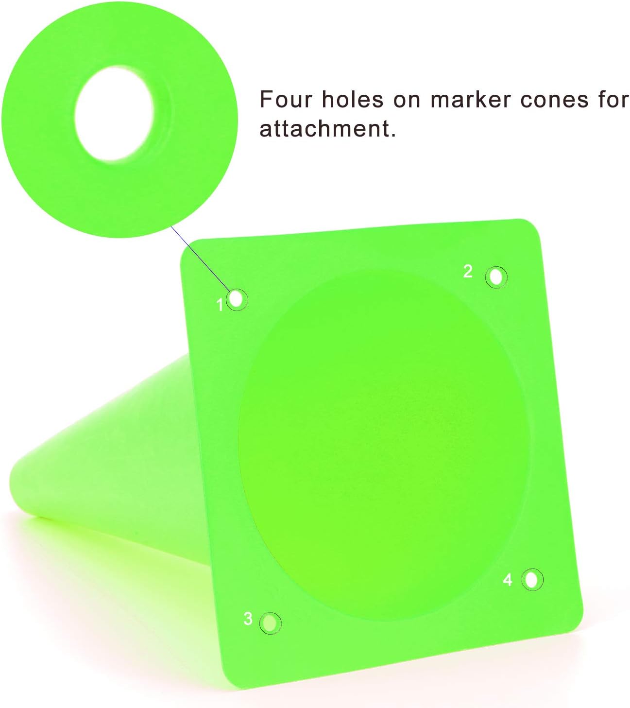 12 Inch Traffic Training Cones, Plastic Safety Parking Cones, Agility Field Marker Cones for Soccer Basketball Football Drills Training, Outdoor Sport Activity & Festive Events - 6 Colors