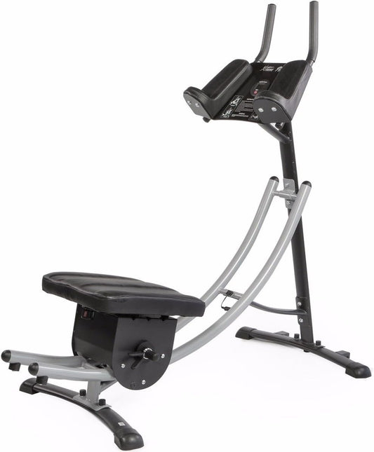 XtremepowerUS Ab Machine Abdominal Workout Crunch Fitness Exercise Workout, Silver/Black