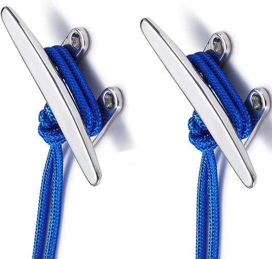 Boat Cleat Open Base Boat Cleat, Dock Cleat All 316 Stainless Steel Boat Mooring Accessories, Free Installation Accessories Screws(4/5 /6/8 inch)