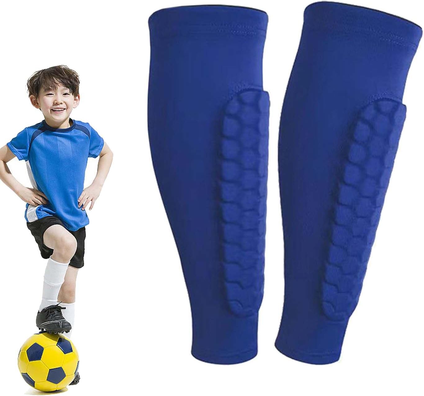 Shin Defender Shin Guards Kids 2 Pair, Shindefender Shin Guards Soccer, with Honeycomb Pads, for Soccer Kids Youth Adult