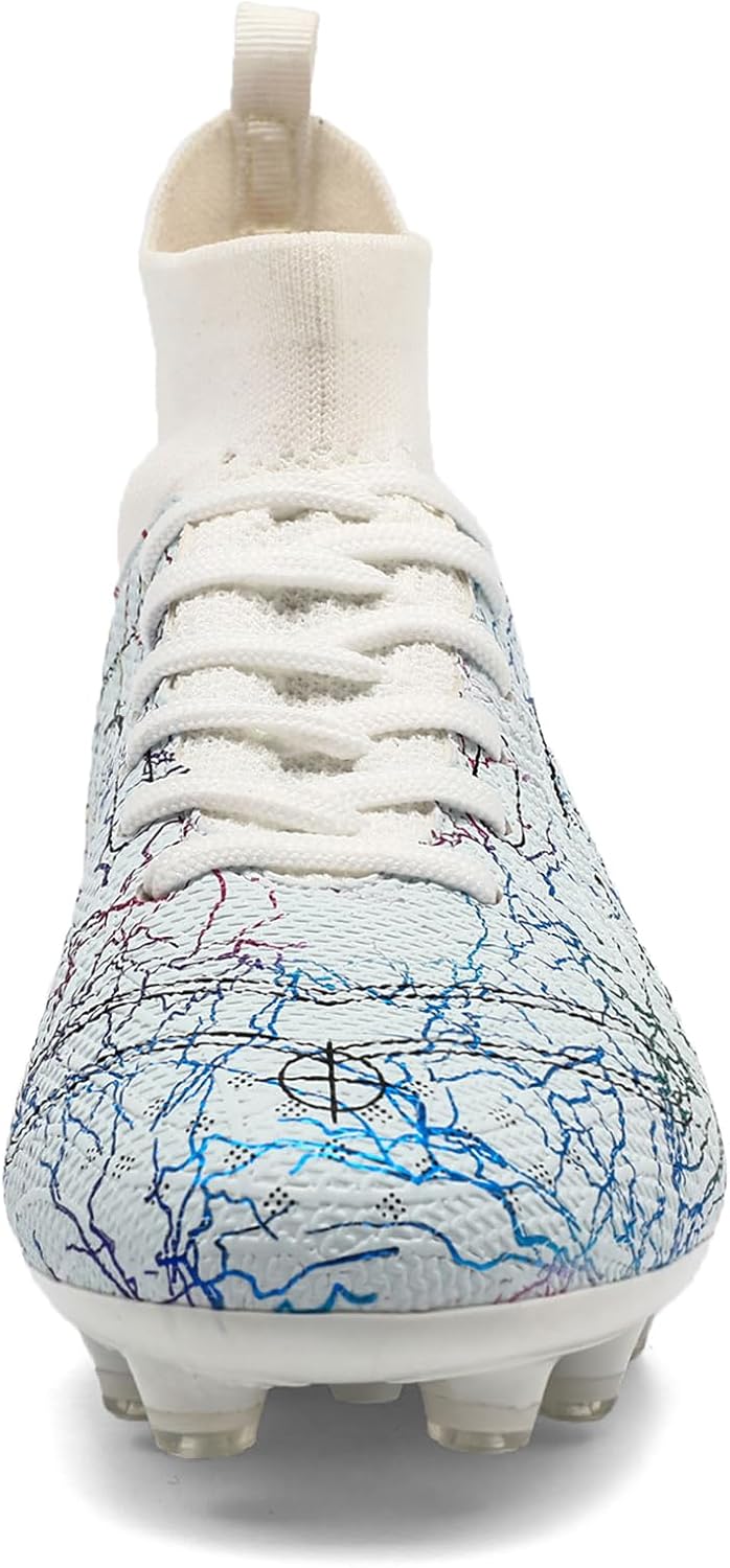 Boys' Soccer Shoes Kids Firm Ground Soccer Cleats Girls Athletic Sneakers Outdoor Turf Football Shoes for Little/Big Kid