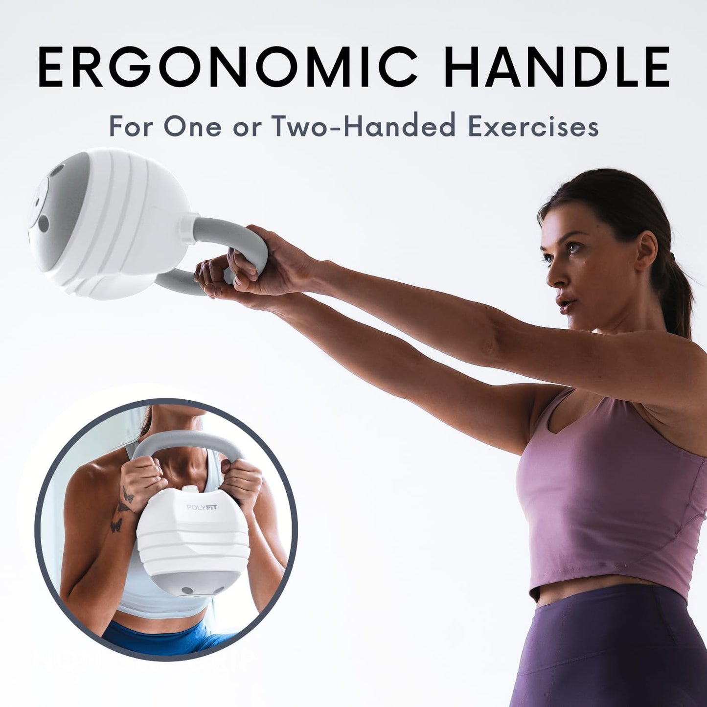 Polyfit Adjustable Kettlebell Set | 30/40/50 lbs | Kettlebell Weights for Home Gym