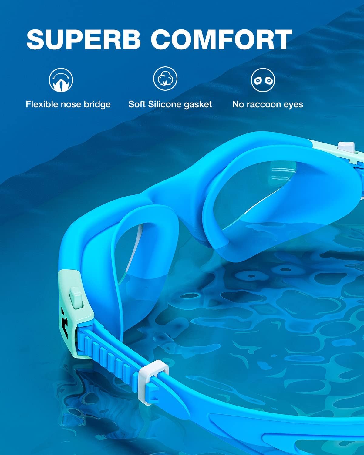 ZIONOR Swim Goggles, G1 SE Swimming Goggles Anti-fog for Adult Men Women