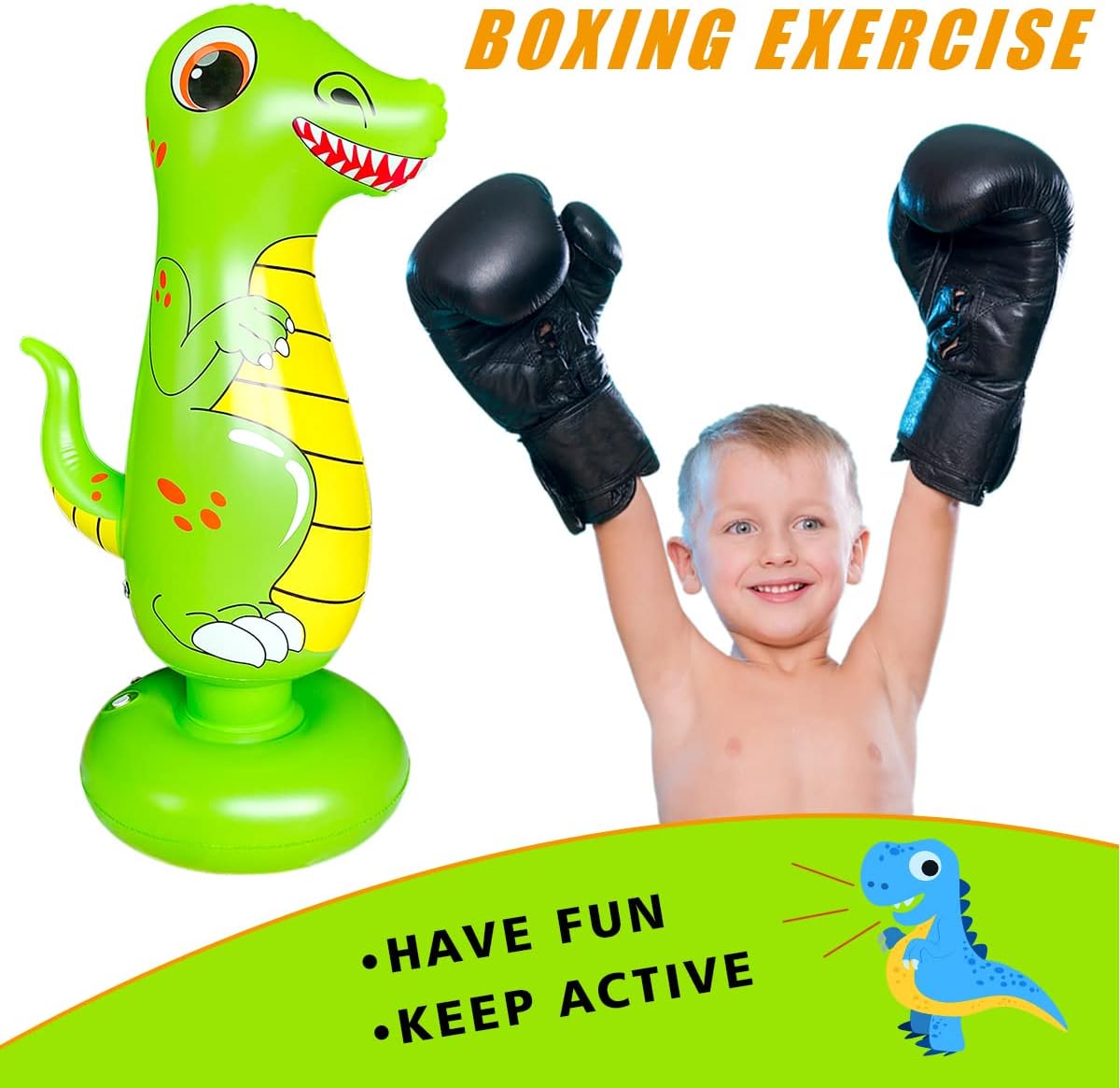 Punching Bag for Kids, Free Standing Boxing Bag for Bounce Back Focus Punching Bag for Practicing Karate, Taekwondo, De-Stress Boxing Bag for Kids.