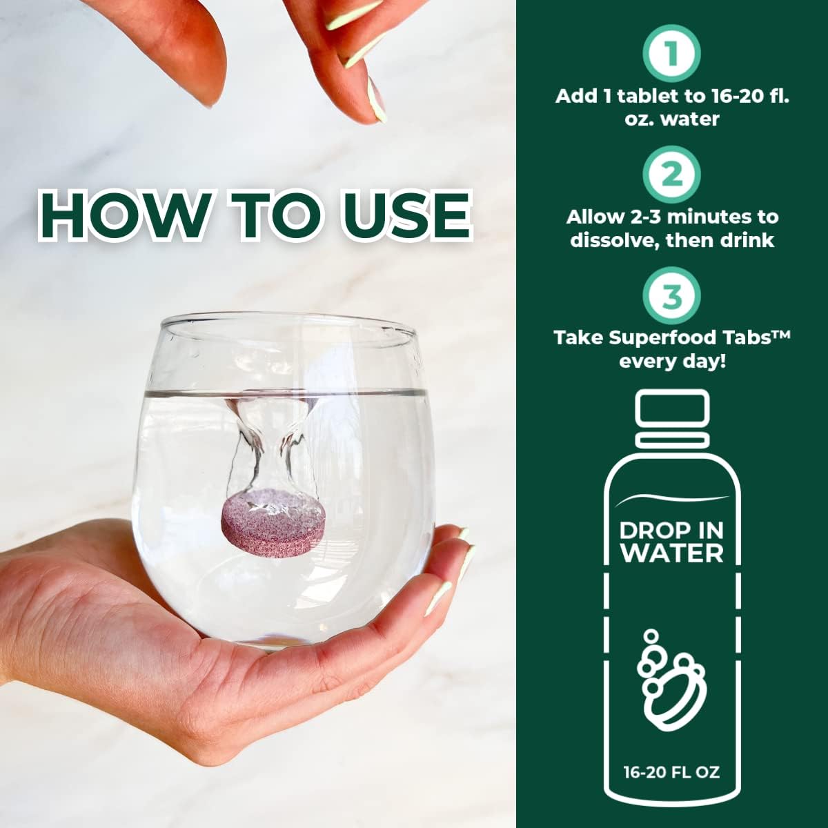 Superfoods Company Detox Cleanse Drink - Nutrition Supplement for Women & Men - Support Healthy Weight, Digestive Health, Cravings & Bloating Relief - Mixed Berry Flavor [60 Tablets]