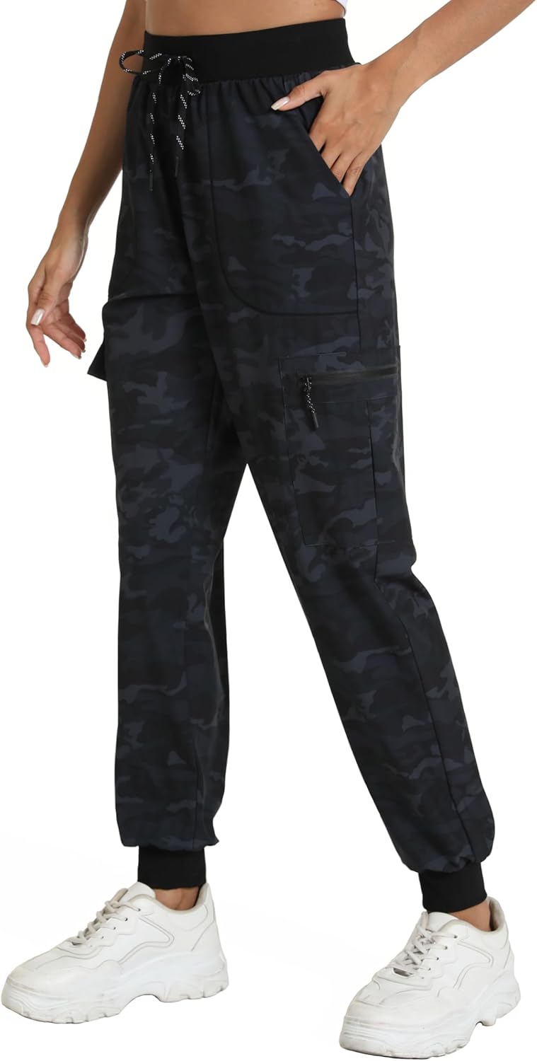Women's Lightweight Cargo Pants with Pockets Stretchy Quick Dry Hiking Pants for Travel Casual Outdoor