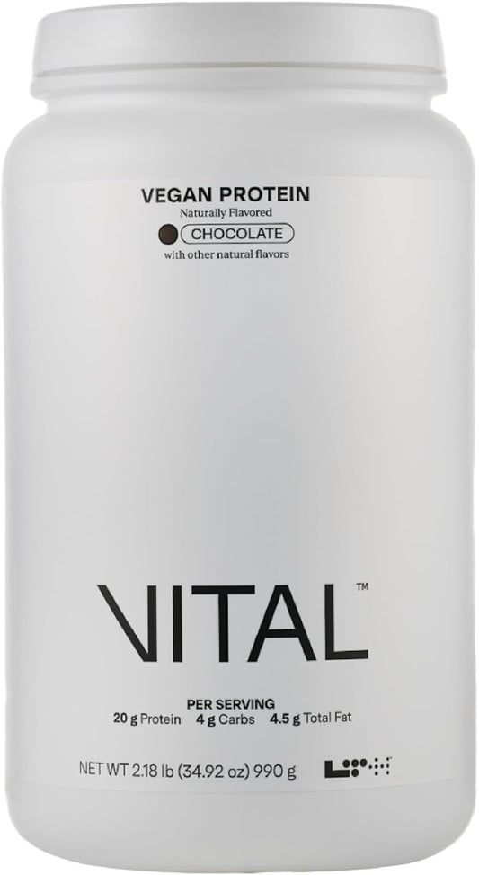 LTH VITAL Vegan Protein - Trusted by Life Time fitness Members - Plant-Based Protein Powder - Made from Pea Protein - Supports a Healthy Immune System - Gluten Free & Soy Free - Chocolate, 30 Servings