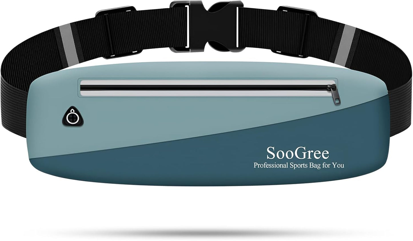 Slim Fanny Packs for Women Men,Waterproof Waist Pack with Reflective Strip Adjustable Strap,Running Belt for Sports Workout Cycling Hiking, Casual Hands-Free Wallets Phone Bag (Style 9)