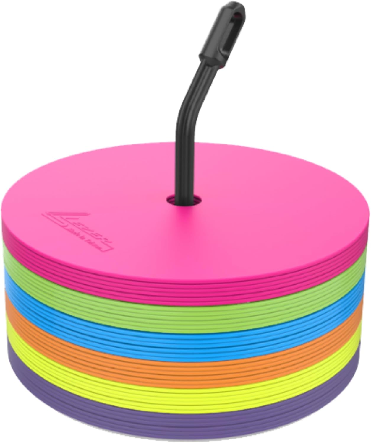 LEZER 9 Inch Flat Cones, Spot Markers, Soccer Cones, Field Court Markers, Sit Spots, Flat Discs, Soccer Training Equipment, Agility Practice, Football, Made in Taiwan