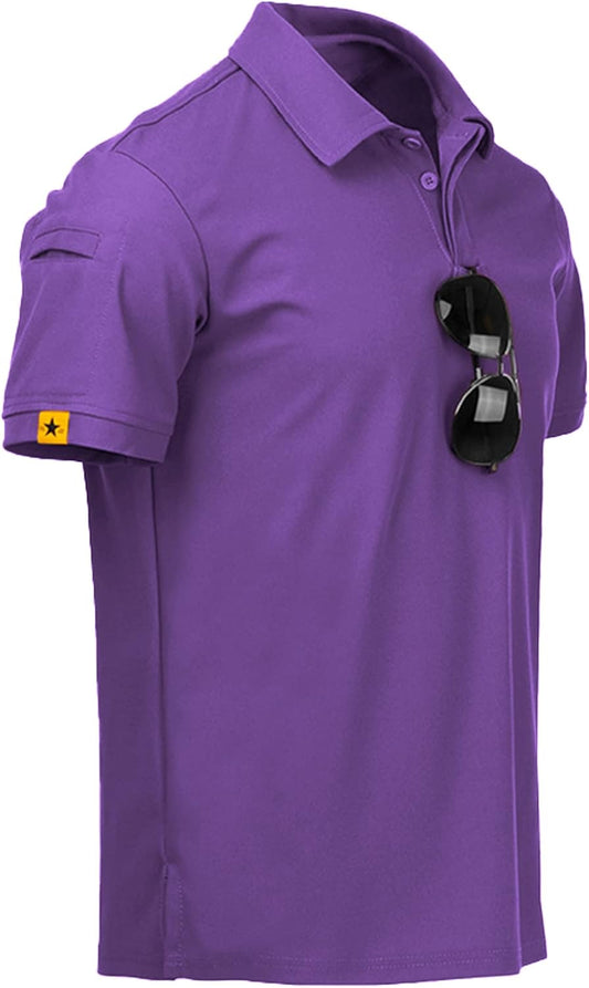 SCODI Mens Polo Shirts Performance Short Sleeve Tactical Shirts Athletic Golf Shirt for Men Daily Casual Collared T-Shirt