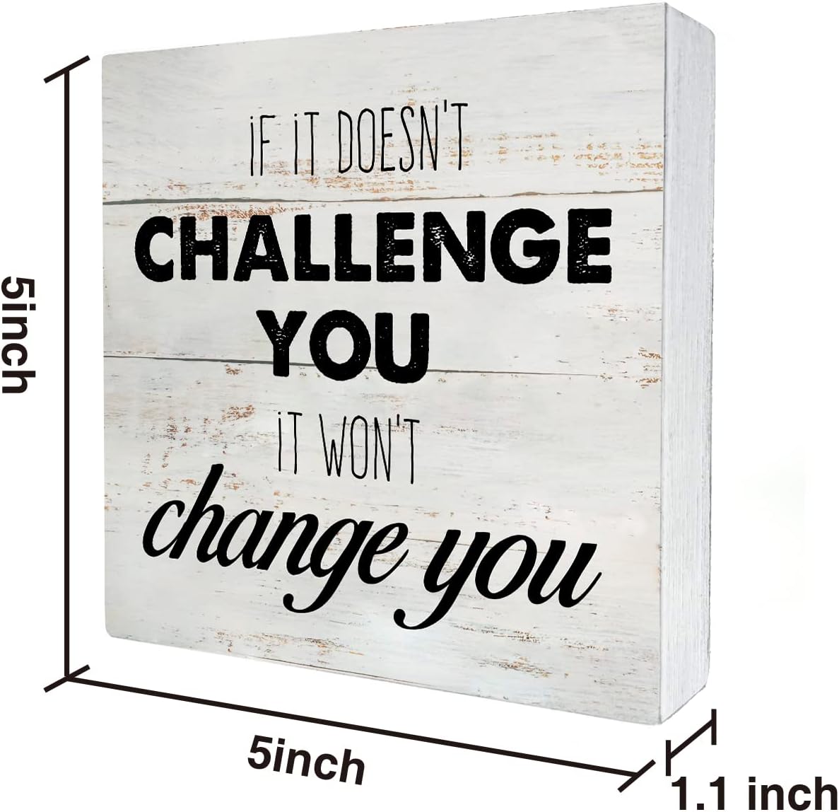 Rustic Uplifting Fitness Wood Box Sign Motivational Workout Wooden Box Sign Farmhouse Home Home Gym Desk Shelf Decor Gym Buddy Gift (5 X 5 Inch)