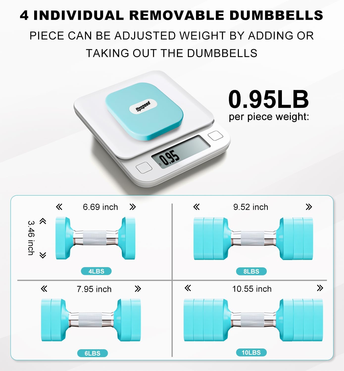 15LB 20LB 50LB Adjustable Dumbbell Set Free Weights Dumbbells Set for Women Men Hand Weights Sets Adjust Dumbbell Weight Sets for Home Gym Exercise Workout Strength Training Equipments