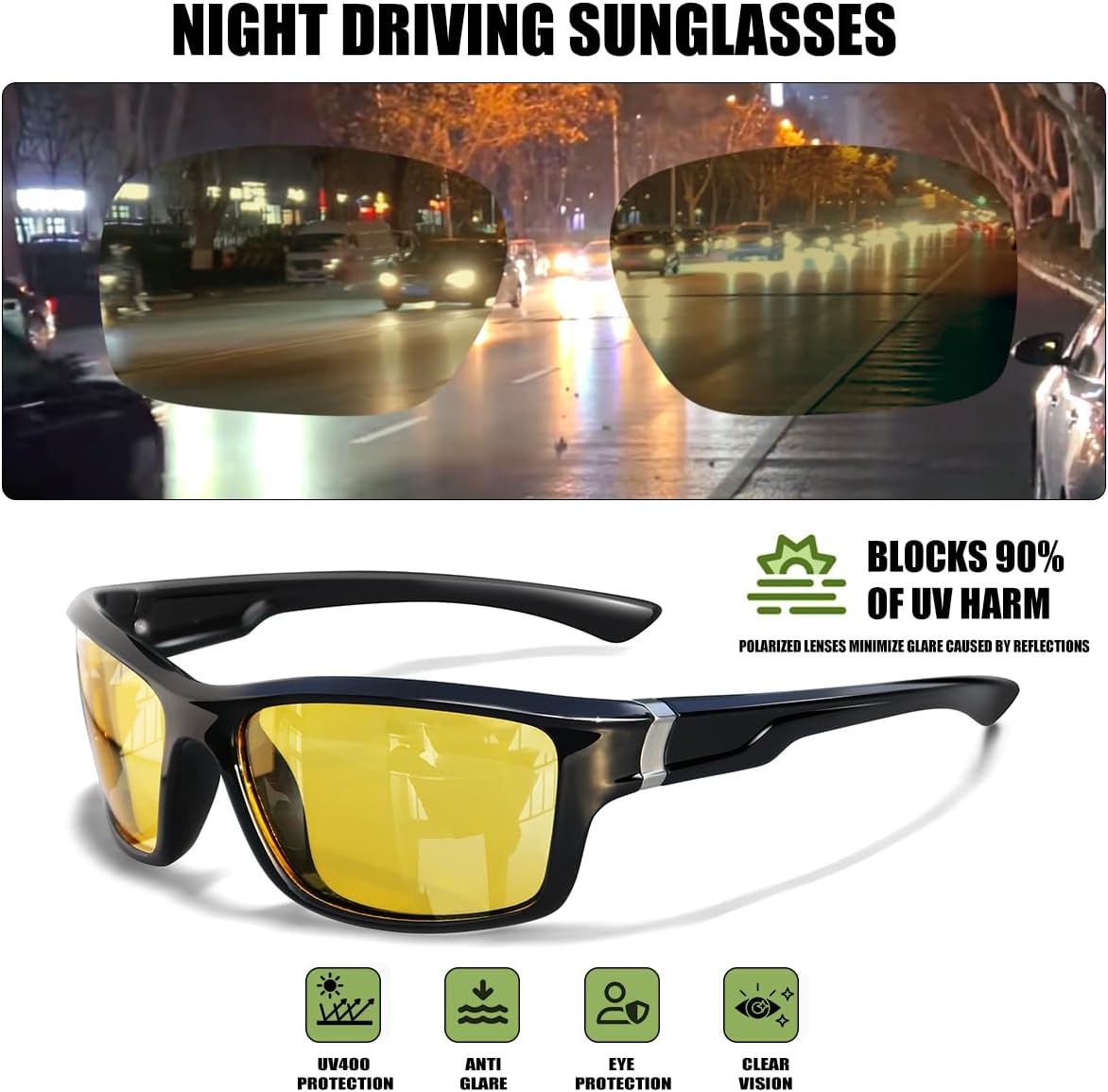 Polarized Sunglasses for Men Women Sports Goggles Lightweight Frame Cycling Running Fishing Driving UV400 Protection