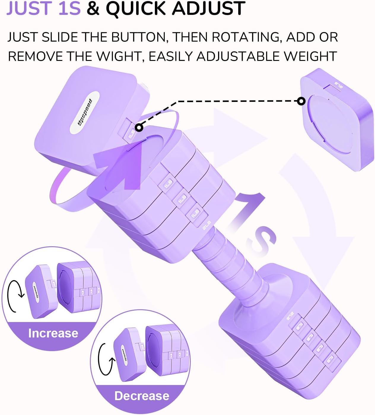 Adjustable Dumbbell Set for Women Men 16LB 20LB Hand Weights Dumbbells Sets Woman Exercise Fitness dumbbell Adjust dumbbells set of 2 for Home Gym Workout Strength Training Equipments