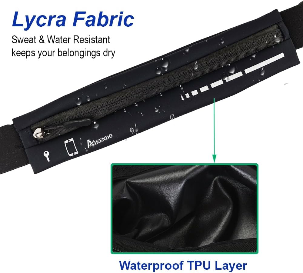 Slim Running Belt for Women Men,Runners Fanny Pack Phone Holder,Running Pouch Waist bag for Workout Jogging,Money Belt Running Gear Accessories