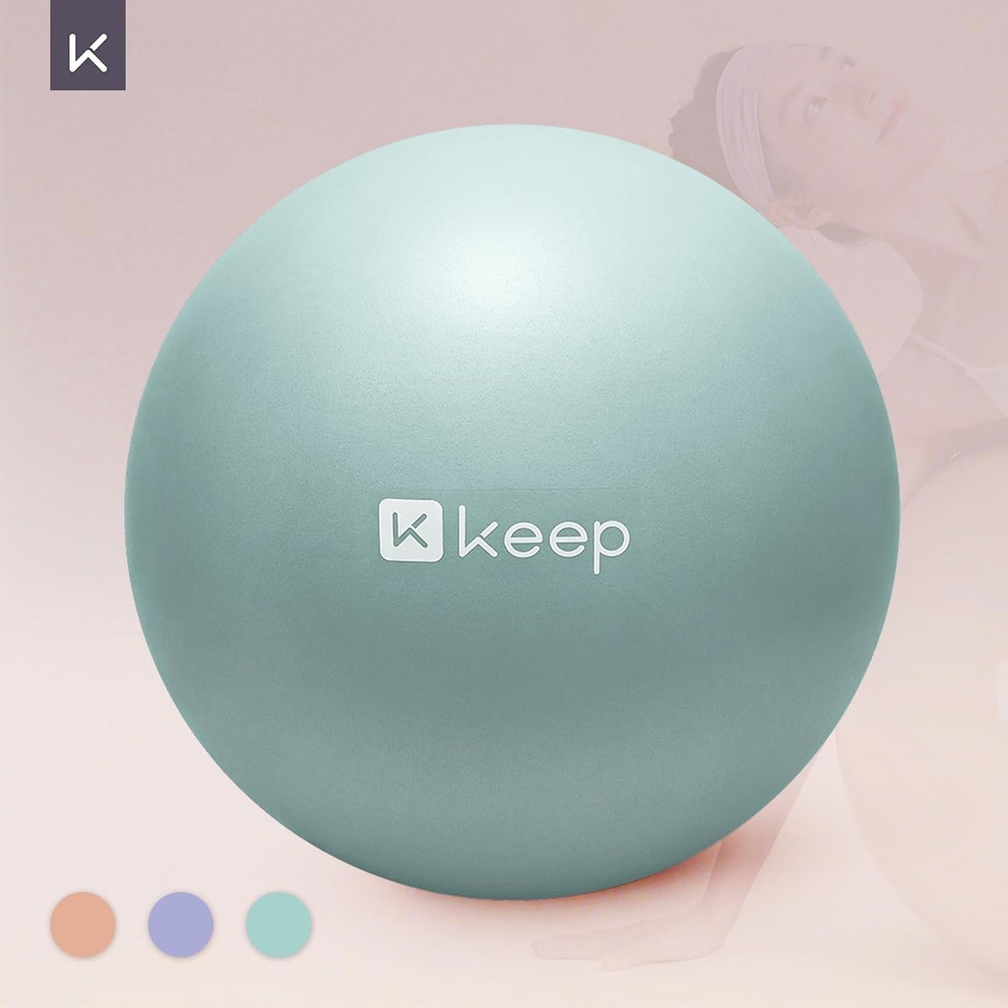 KEEP Pilates Small Exercise Ball Anti-Burst - Thickened Yoga Ball With Pump for Physical Therapy, Fitness, Workout, and Core Strength