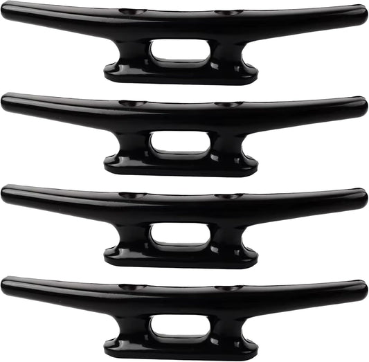 Nylon Boat Cleats Black, 4"/5"/6"/8", Marine Grade Dock Cleats for Rope, Kayak, Mooring, Canoe, Maritime Decor, Tie Down