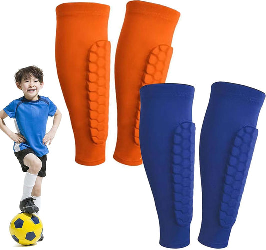 Shin Defender Shin Guards Kids 2 Pair, Shindefender Shin Guards Soccer, with Honeycomb Pads, for Soccer Kids Youth Adult