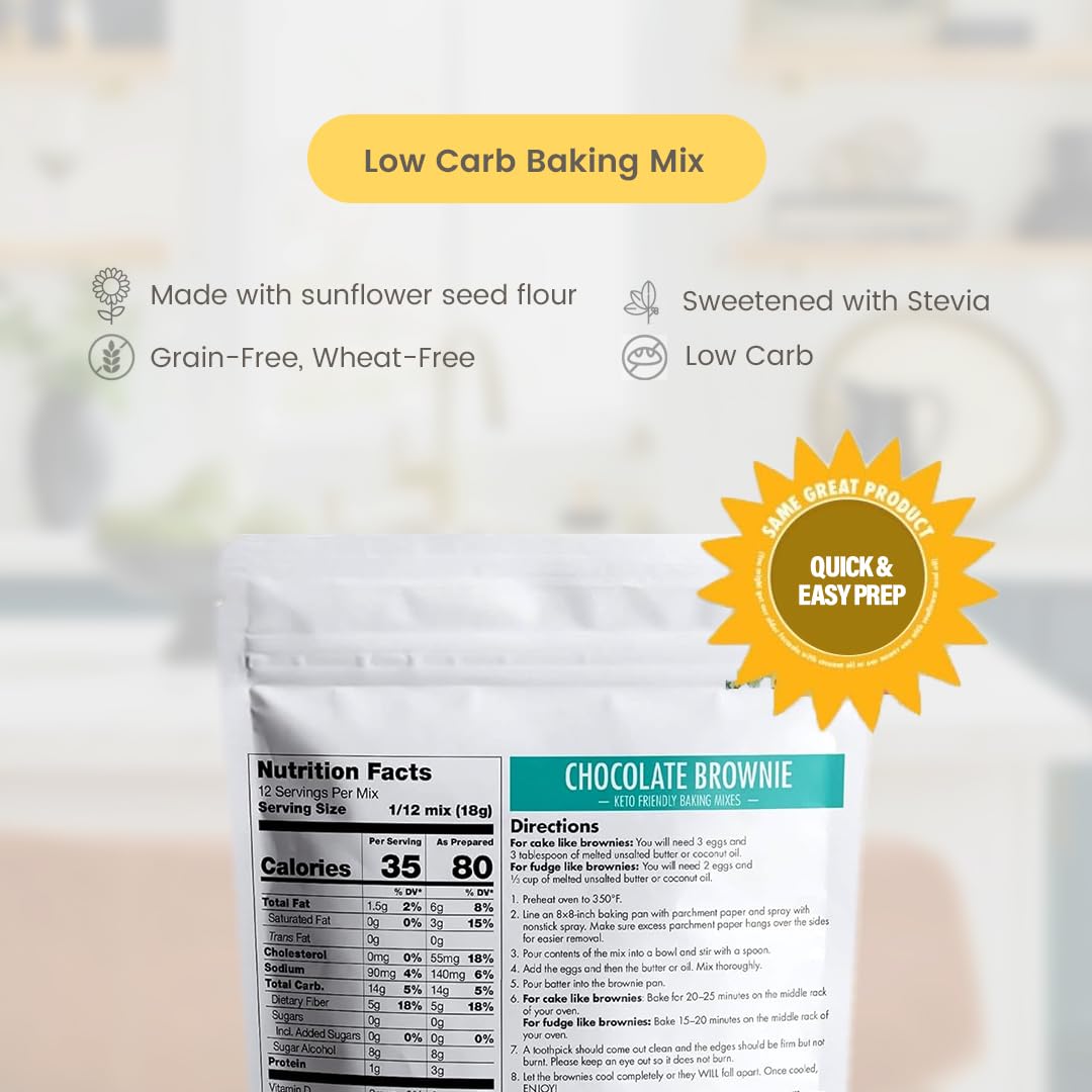 Good Dee's Chocolate Brownie Mix | Keto Baking Mix | Sugar-Free, Gluten-Free, Grain-Free, Nut-Free, Soy-Free & Low Carb Baking Mix | Diabetic, Atkins & WW Friendly (Pack of 1)