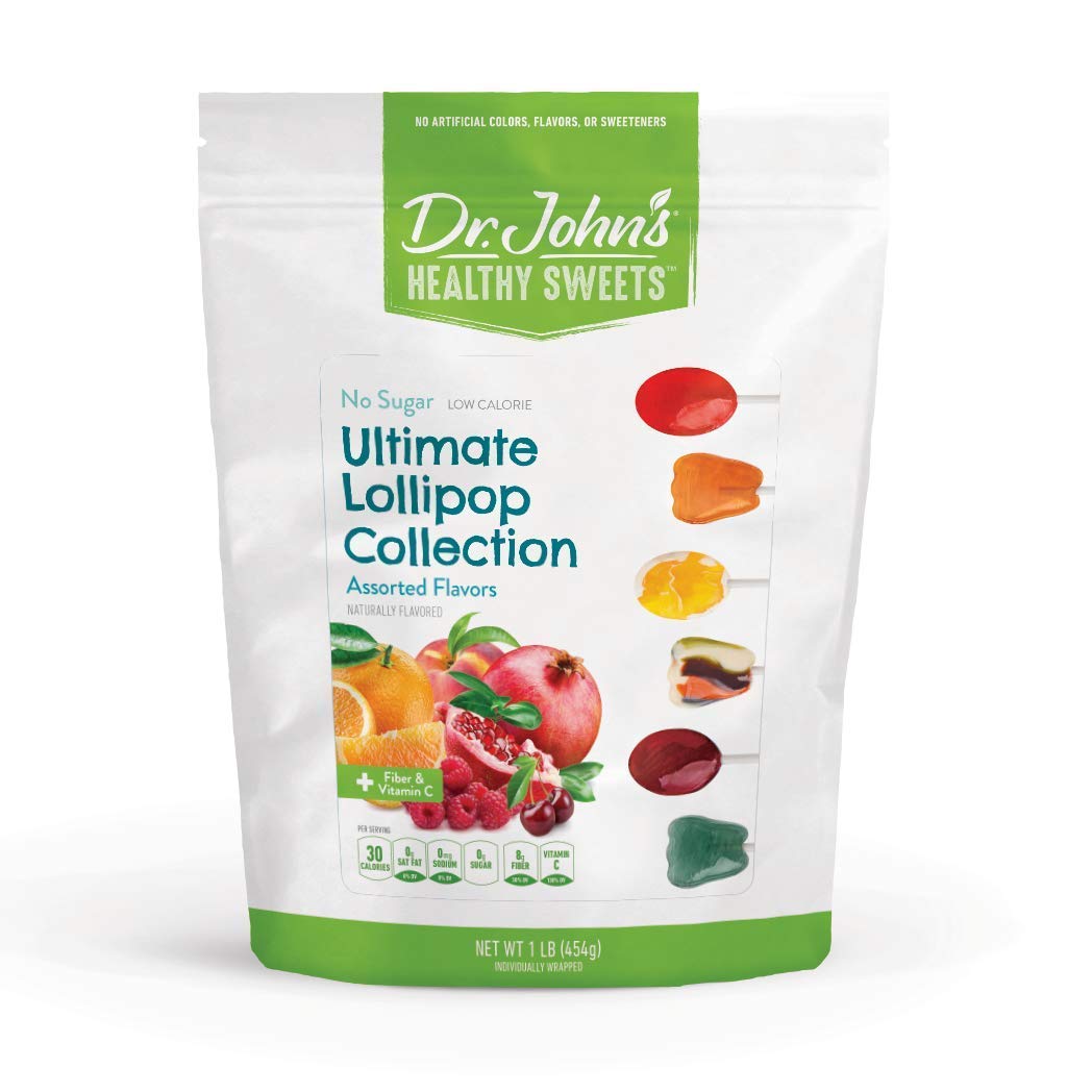 Dr. John’s Sugar Free Candy, Healthy Lollipops with Zero Sugar, Low Calorie Snacks, Keto Friendly Hard Candy Sweets, Ultimate Collection, 60 Count, 1 LB