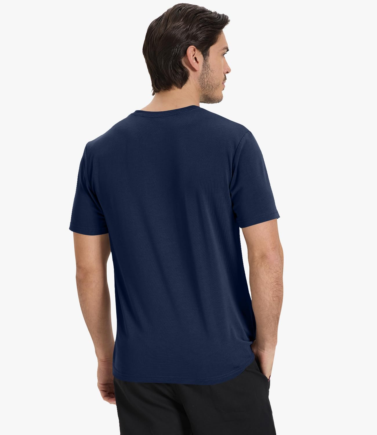 BAMBOO COOL Men's Crewneck T-Shirts Short Sleeve Heavy Weight Tees Athletic Casual Basic T Shirt