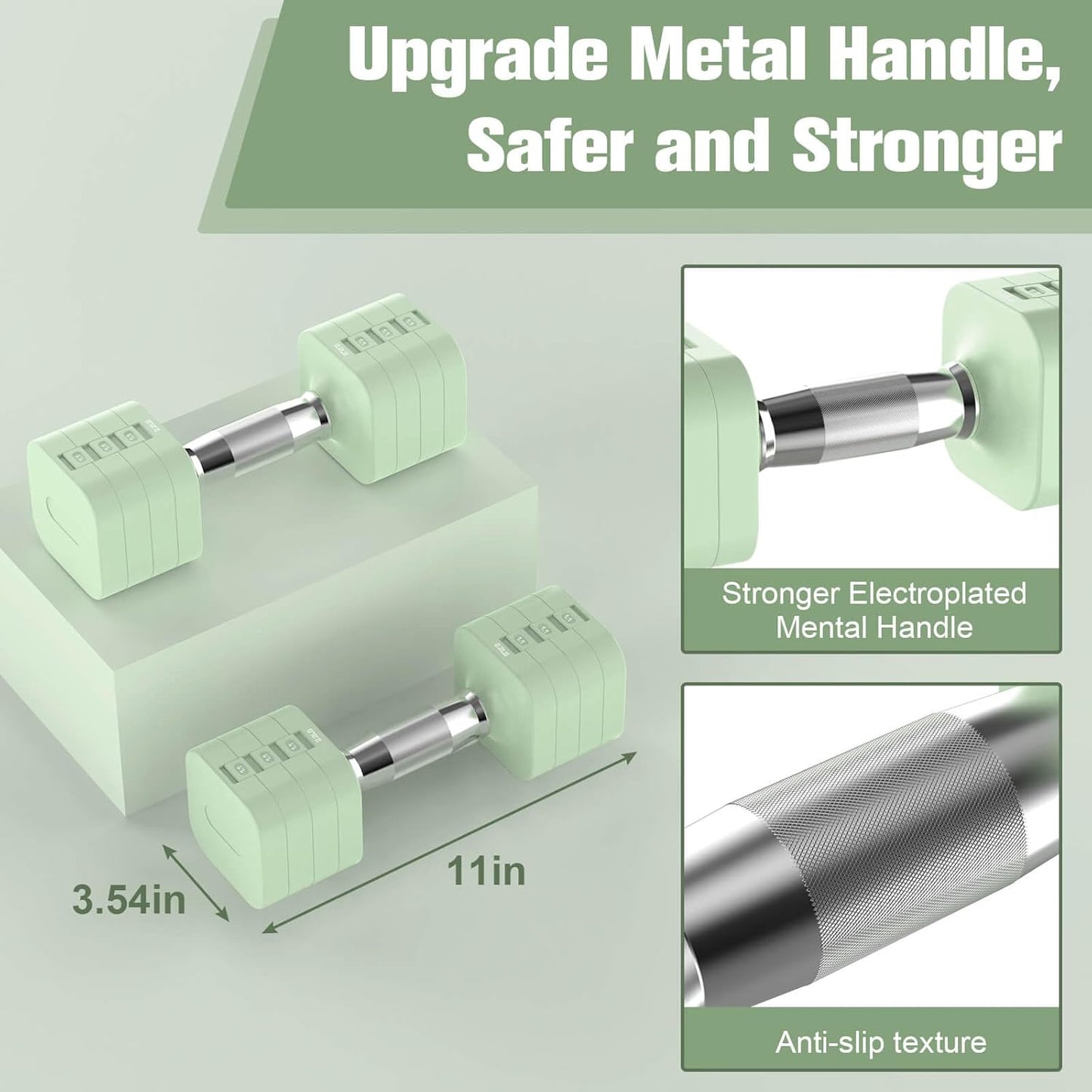 22LBS Adjustable Dumbbells Set, Adjustable Weight Dumbbells with 4 Levels 4.4lb, 6.6lb, 8.8lb, 11lb, Hand Weights Sets for Women/Men Home Gym Full Body Workout