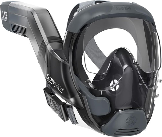 Seaview 180 V3 Full Face Snorkel Mask Adult- The V3 is The Perfect Snorkeling Gear for Adults- Snorkel Mask with 180 Panoramic Viewing and Up to 600% Easier Breathing- Patented Flowtech Air Intake