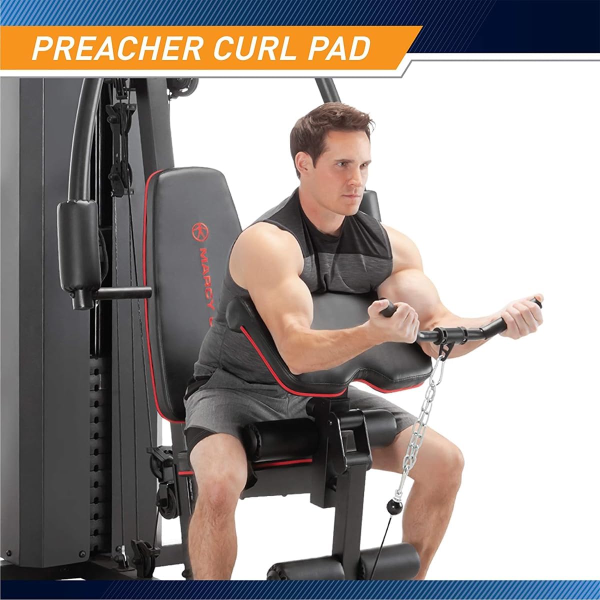 Marcy Multifunctional Workout Station 100lbs to 200lbs Stack Home Gym for Weightlifting and Bodybuilding