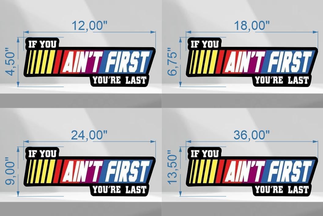 NEONSIGN If You Ain't First You Are Last LED Neon Sign Gym Motivation Lightbox Fitness Wall Decor with USB Powered Dimmable for Gym Home Fitness Decoration (12x4.5 inches)