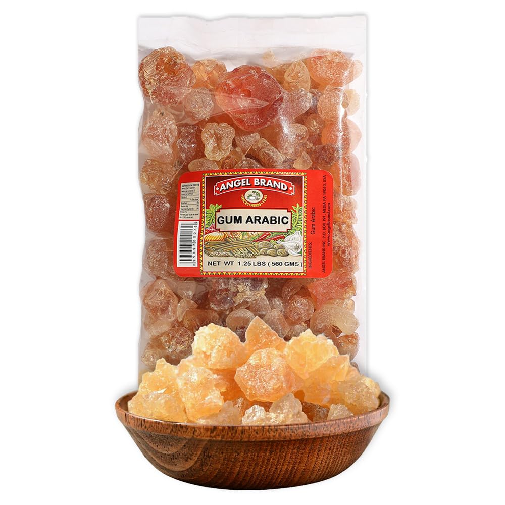 Angel Brand Gum Arabic 1.25lbs – Premium Food-Grade Acacia Gum for Baking, Arts, Crafts, and More – Versatile, Edible, and Water-Soluble Powder