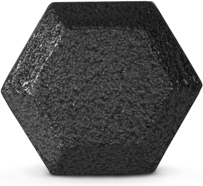 WF Athletic Supply Cast Iron Solid Hexagon Gray/Black Dumbbells, Strength Training Free Weights Set of 2 for Women and Men, Hand Weights Sold by Pairs, Multi-Select Size Options Available