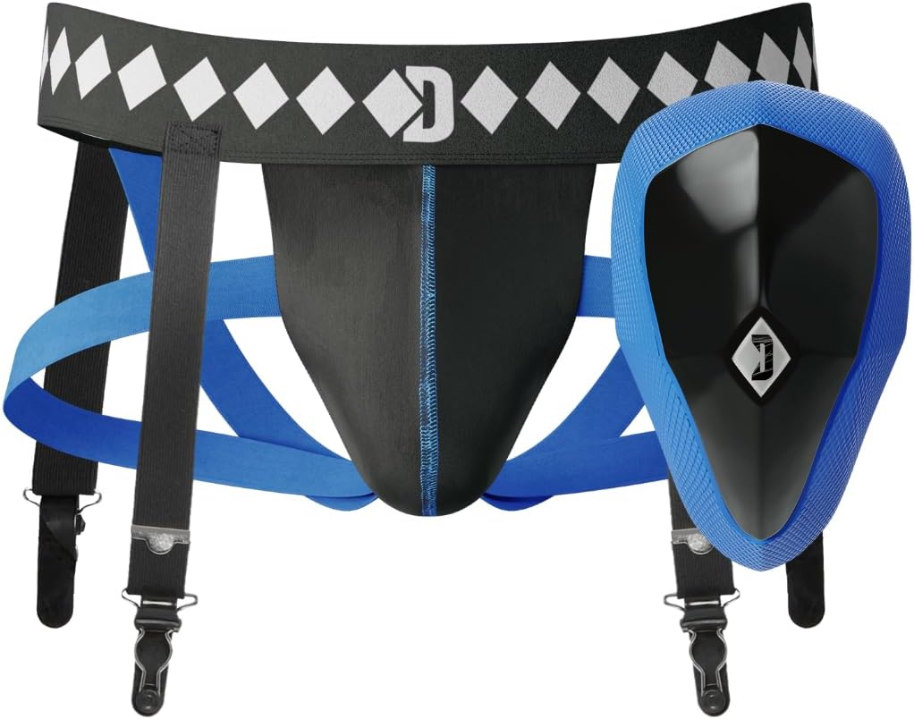 Diamond MMA 3-in-1 Hockey Garter Belt System - Complete with Athletic Cup, Garter, and Jock - Shift-Proof Groin Protection for Hockey Players & Goalies