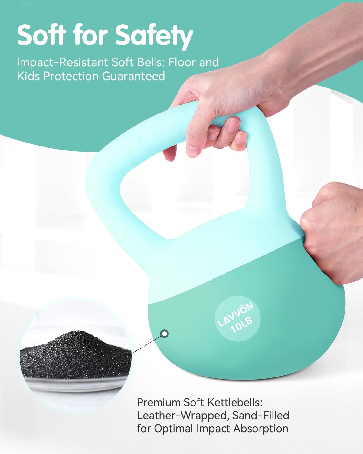 Soft Kettlebell - Cushioned Impact-Resistant Base and Anti-Slip, Kettle bell Anti-Slip Grip Weight for Home Workouts, Safe Strength Training Kettlebells Sets for Women & Men, With Non-slip Gloves