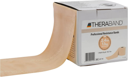 THERABAND Resistance Bands, 50 Yard Roll Professional Latex Elastic Fitness Band For Upper & Lower Body & Core Exercise, Physical Therapy, Pilates, Yoga, Stretching, Home Workouts, & Rehab