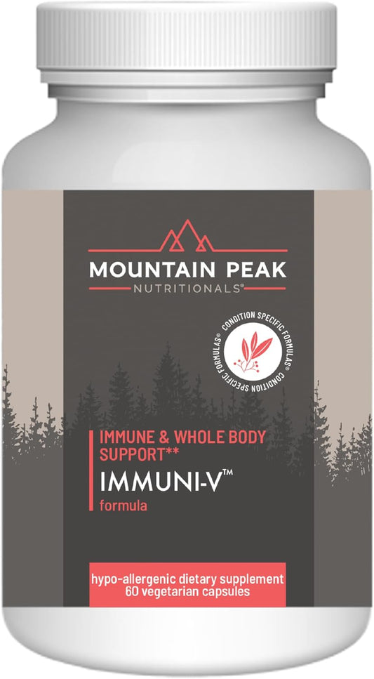 Mountain Peak Nutritionals Immuni-V - Immune System & Whole Body Support Supplement - Natural Antioxidant Booster with Humic Acid, Olive Extract, & Elderberry (60 Vegetarian Capsules)
