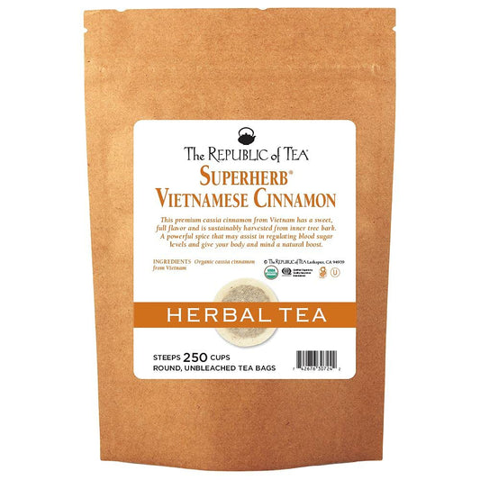 The Republic of Tea - Organic Vietnamese Cinnamon Herbal Tea, 250 Tea Bags