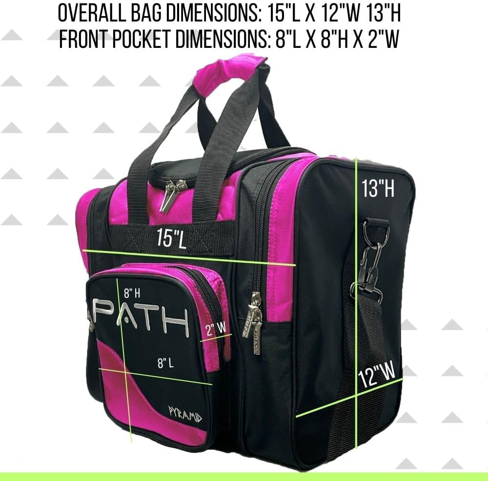 Pyramid Path Pro Deluxe Single Bowling Ball Tote - Holds One Ball, One Pair Shoes Up to Mens 15
