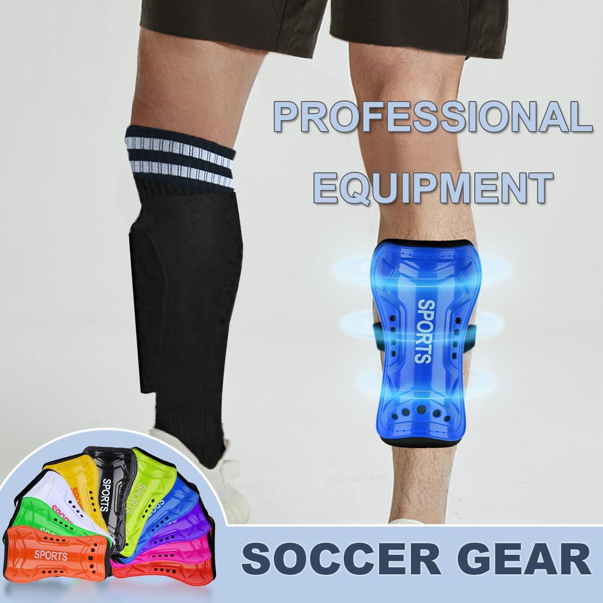 Youth Soccer Shin Guards for Kids Shin Pads Child Calf Protective Gear Protective Soccer Equipment for Boys Girls Children 3-15 Years Old