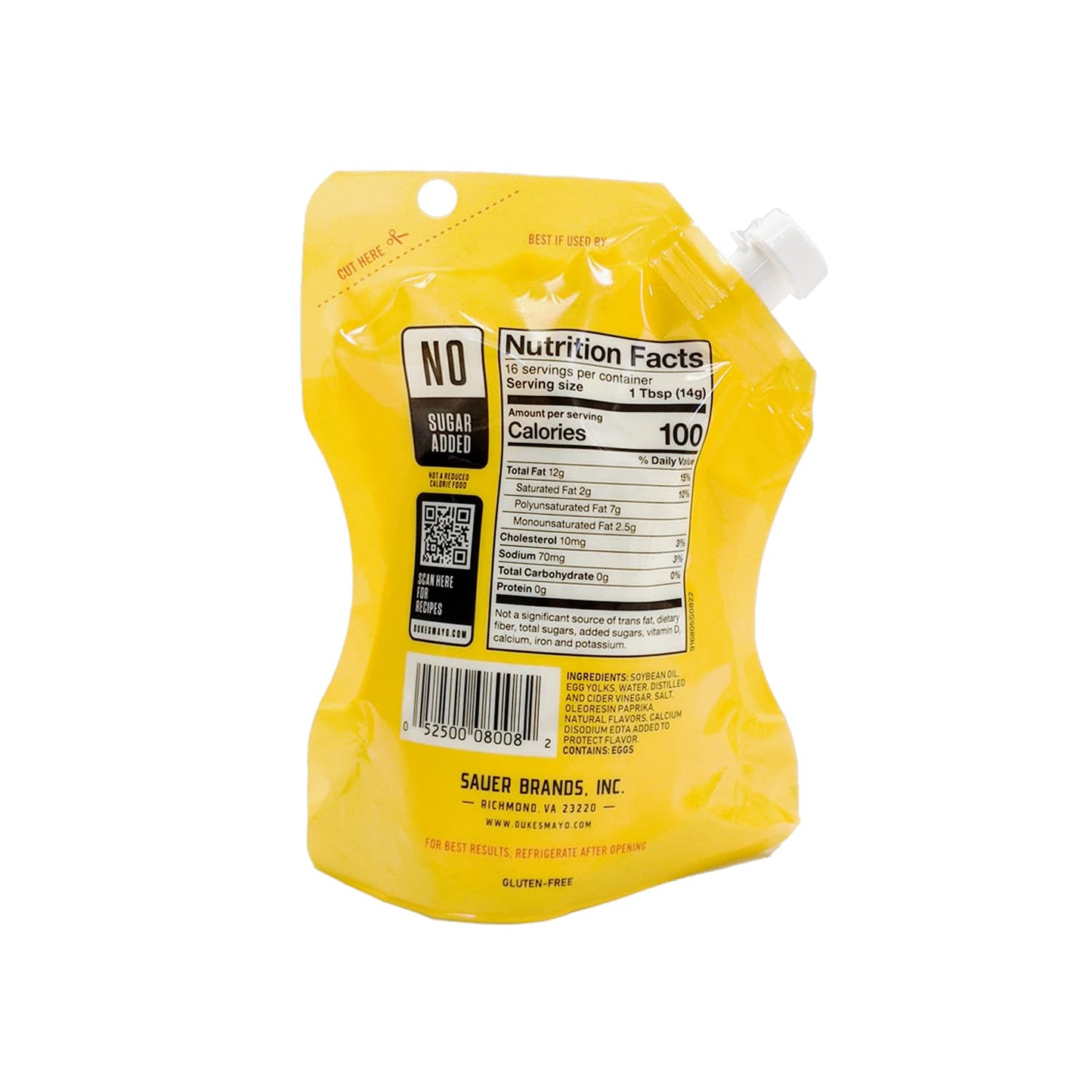 Duke’s Real Mayonnaise Pouch – Original Smooth & Creamy Taste, 8 Ounce (Pack of 1)